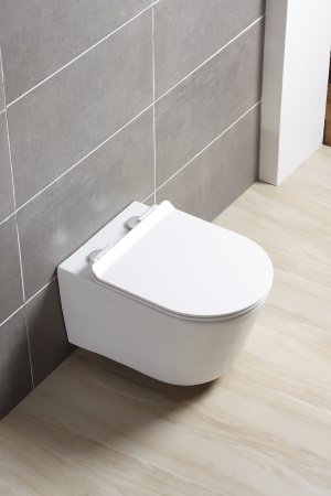 Set AQUATEK ОБЕРОН (рама AQUATEK Standard INS-0000012+звукоизоляционная прокладка+унитаз ОБЕРОН AQ1363W-00+тонкое сиденье с механизмом плавного закрывания)